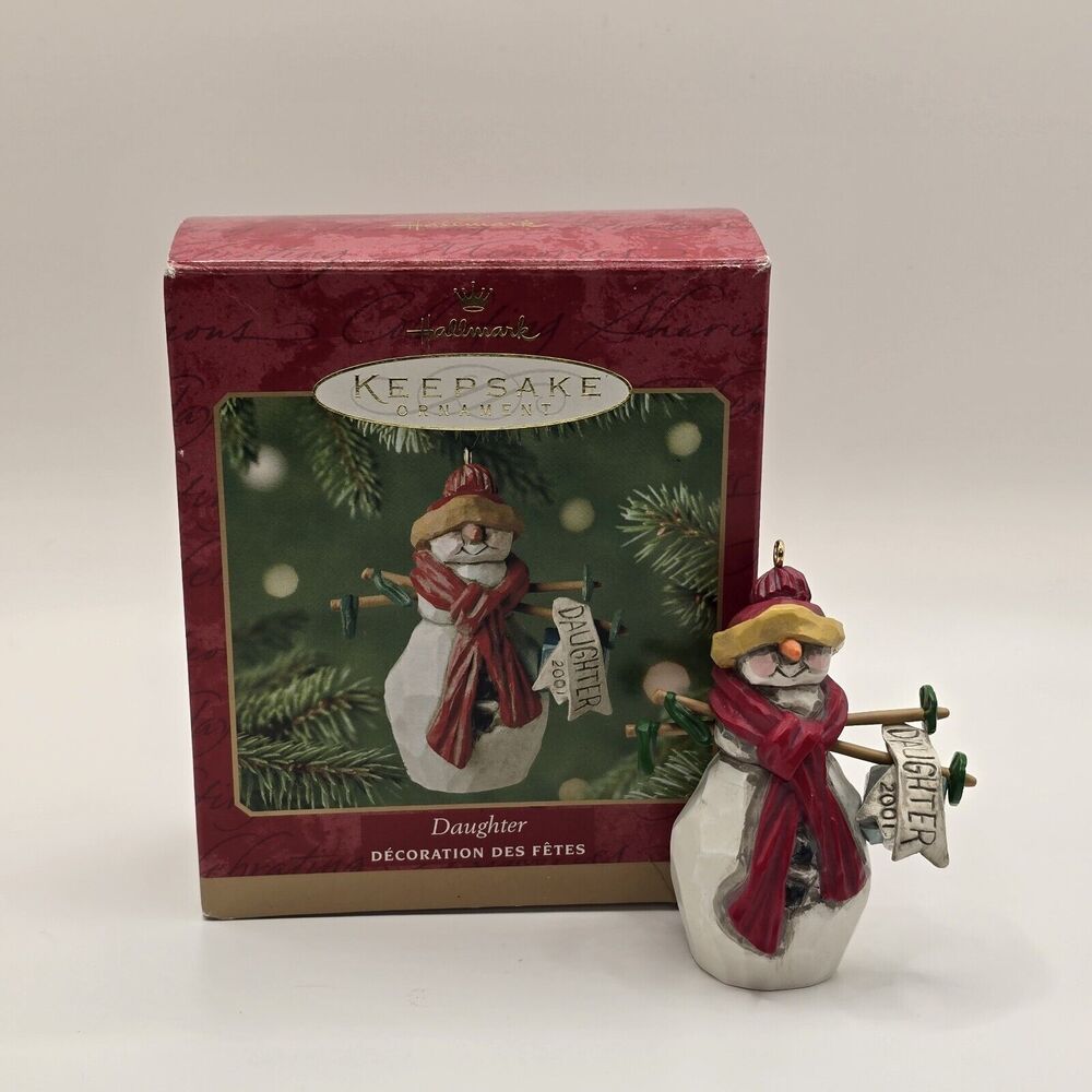HALLMARK KEEPSAKE Daughter Snowman 2001 Girl Christmas Ornament in Original Box